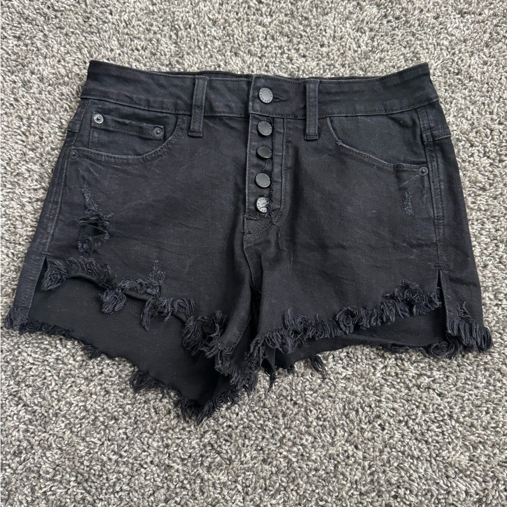 Just USA Black Frayed Jean Shorts